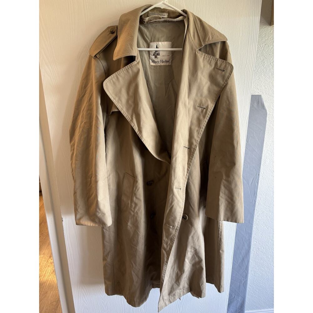 vintage Misty Harbor double-breasted trench coat in tan Size 42 Regular